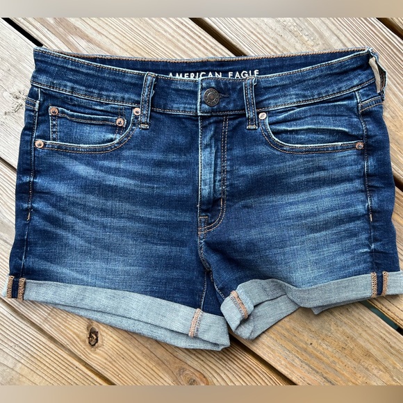 American Eagle Outfitters Pants - American Eagle Outfitters Super Stretch Midi Women's Blue Denim Shorts Size 12